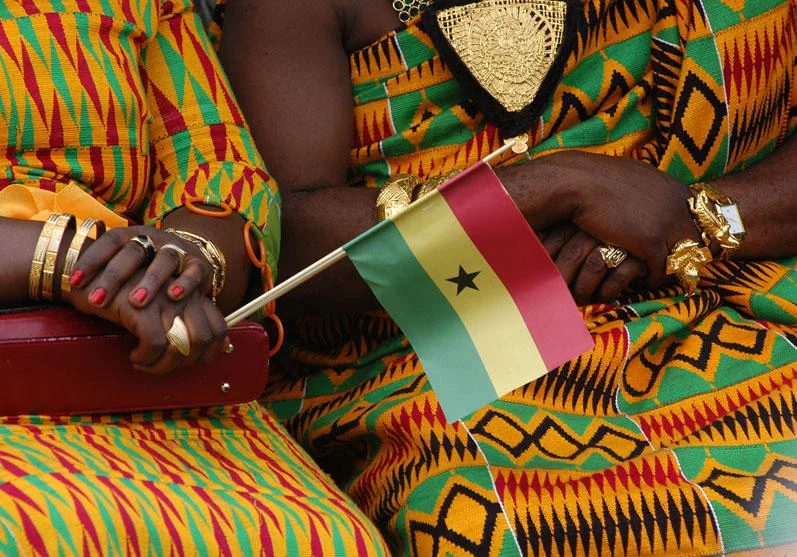Ghanaian community in traditional clothing
