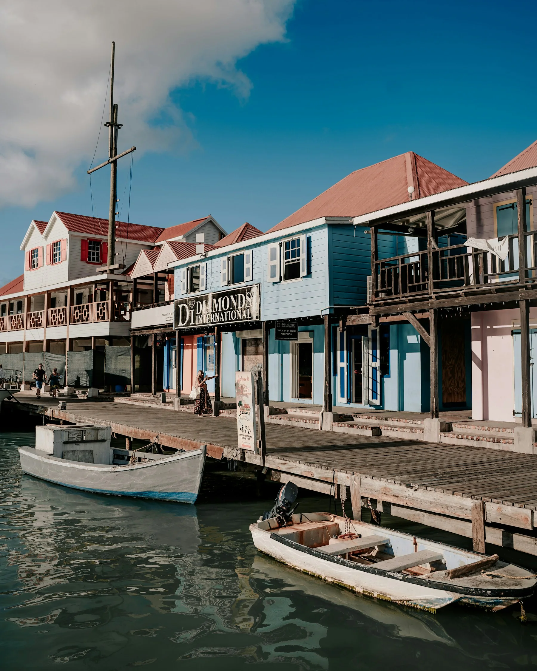 Boats gathered in Antigua's historic harbour