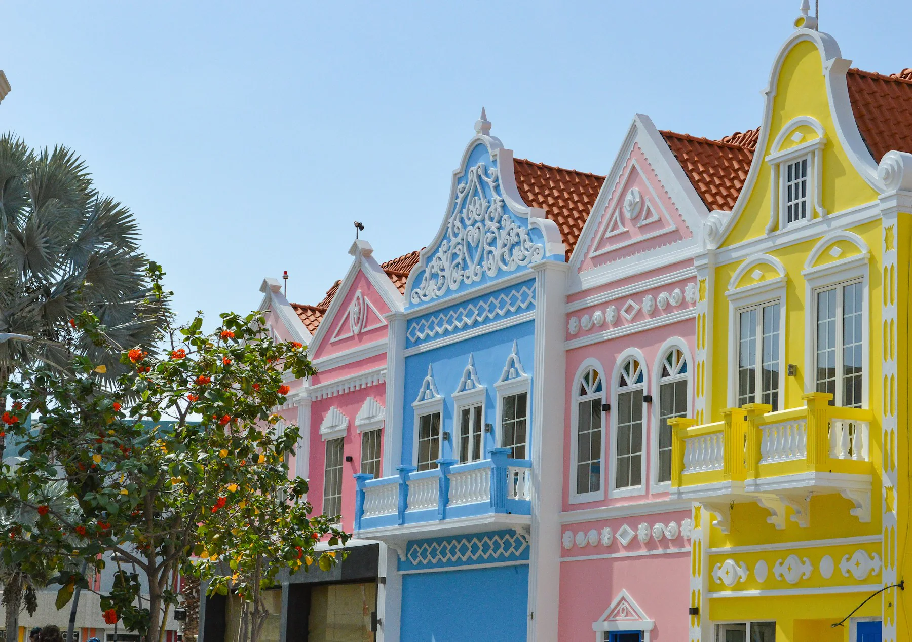 Colorful architecture in Oranjestad, Aruba