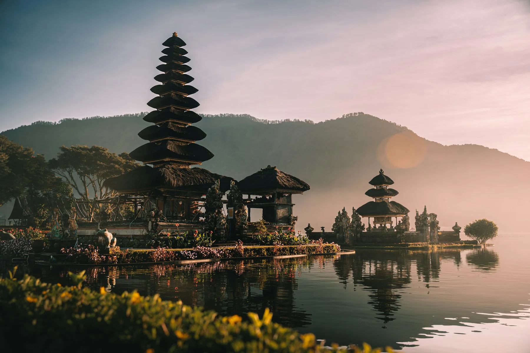 Peaceful water temple in Bali