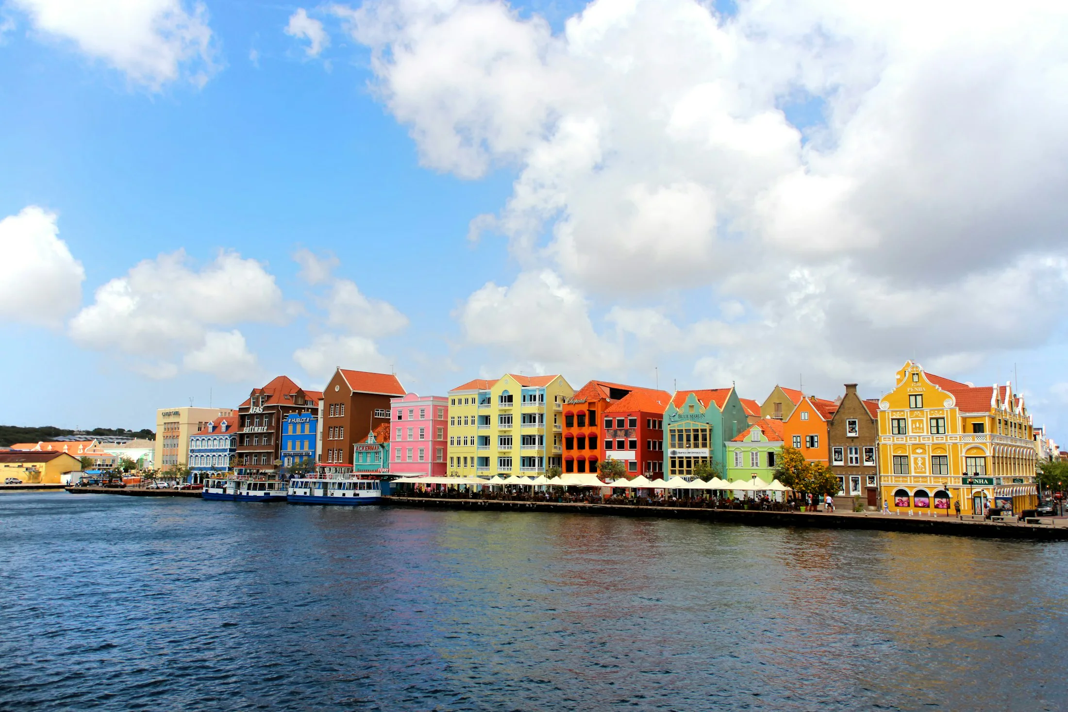 Colorful waterfront buildings in Willemstad, Curaçao